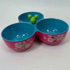 Disney Store Exclusive 3 bowl condiment snack bowl Mickey Minnie Ariel Nemo Tink